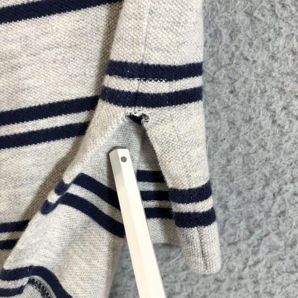 Polo Ralph Lauren Shirt Adult Medium Gray Striped Dad Pony Logo Preppy Men Slit - Picture 3 of 9